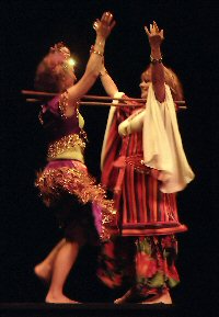 Photo of Chelydra and Aegela in a ghawazee duet.